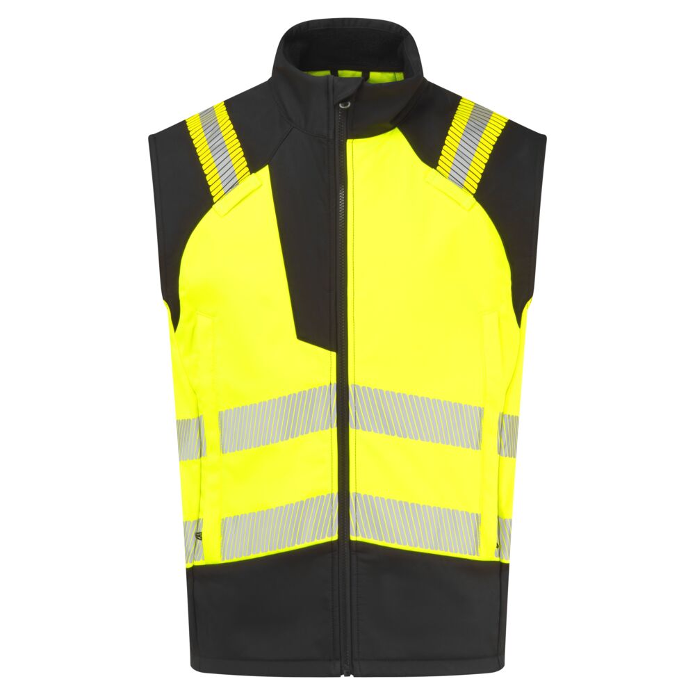 PW3 Modaflame Softshell Hi-Vis FR Gilet - Yellow/Black