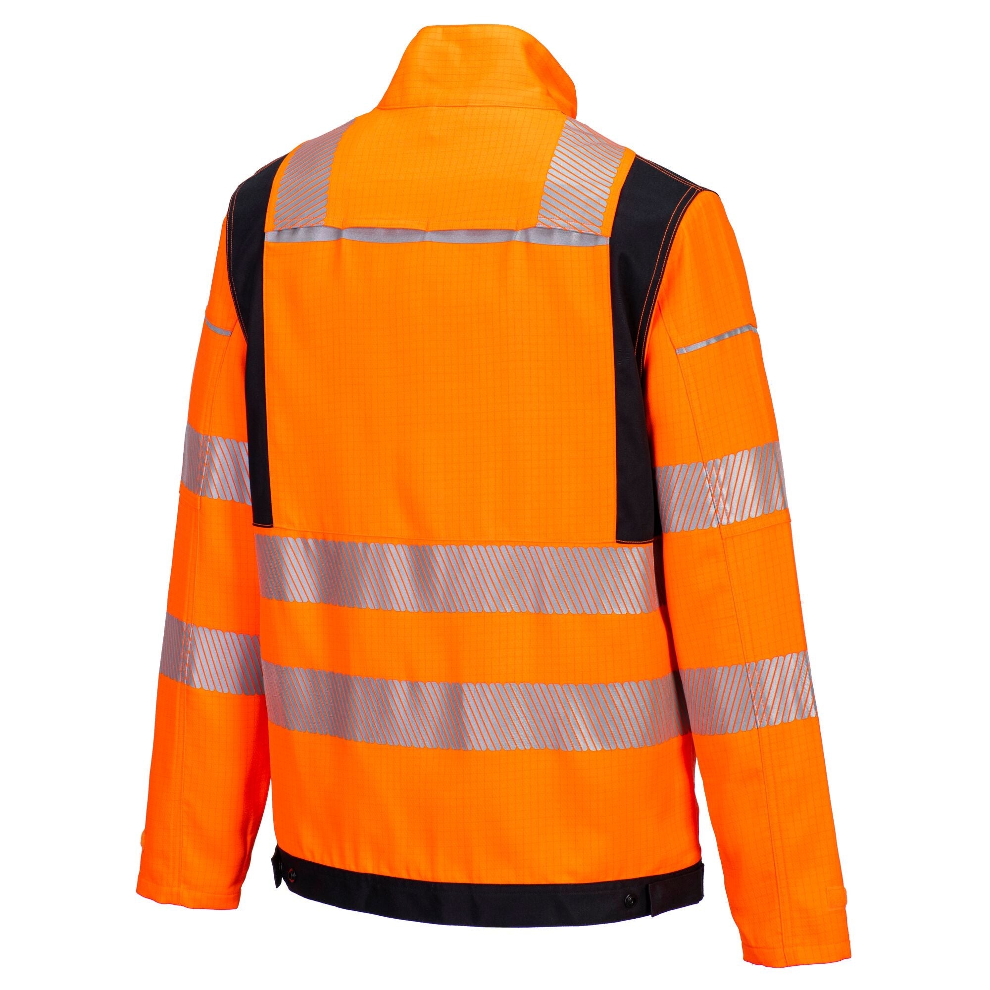 PW3 Vlamvertragende Modaflame Hi-Vis werkjack FR722 - Oranje/Zwart - opname 3