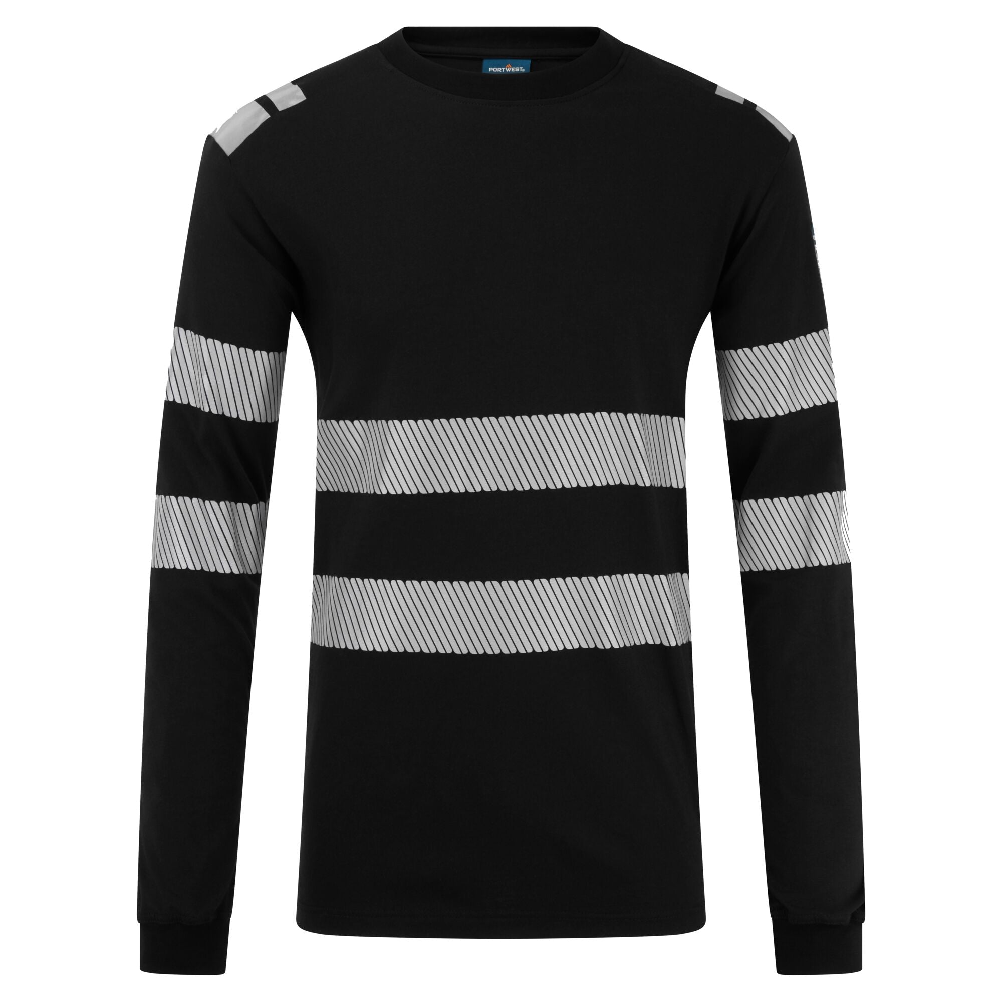 PW3 Modaflame gebreid FR T-shirt met lange mouwen FR732 - Zwart