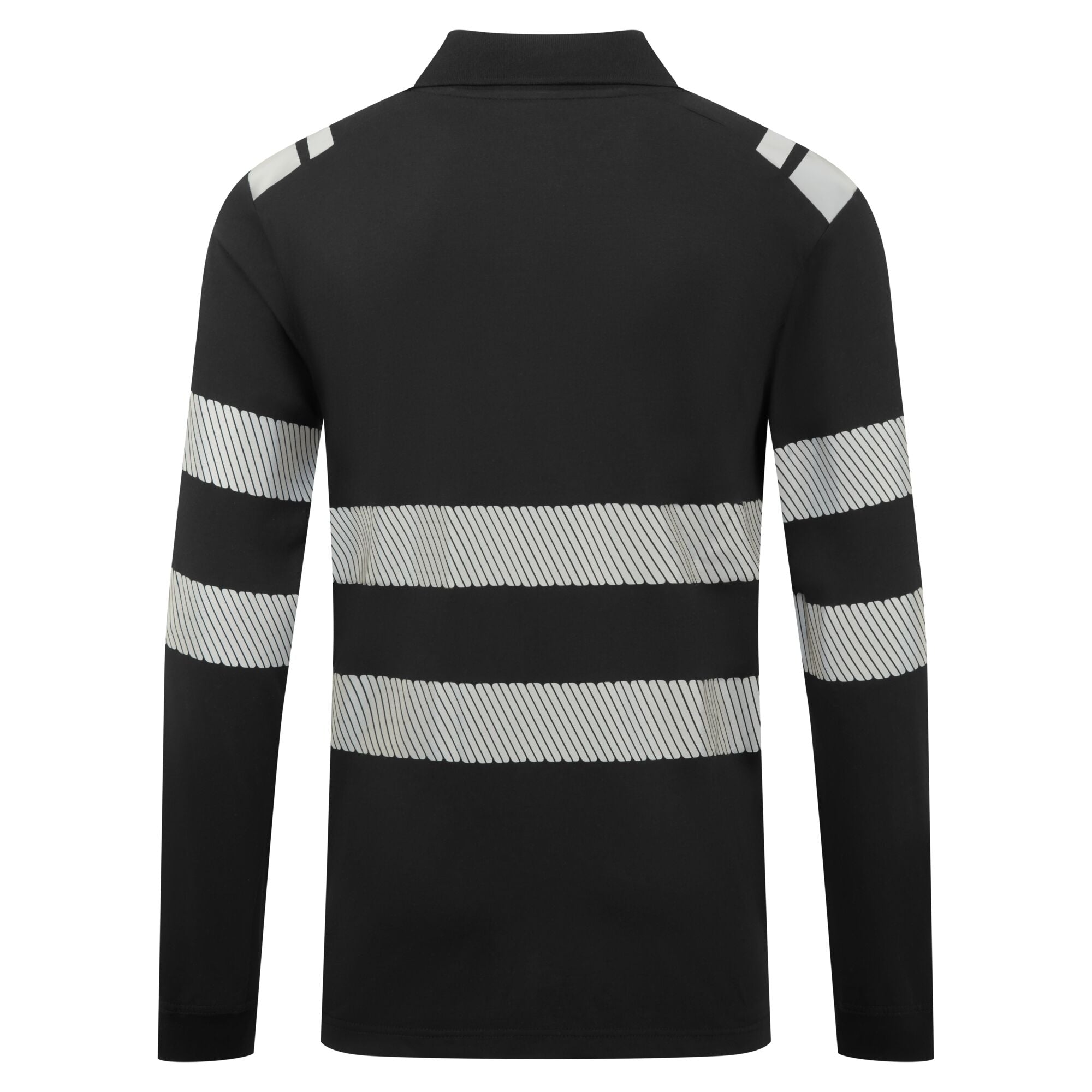 PW3 Modaflame Vlamvertragend Poloshirt met lange mouw - Zwart - achterkant