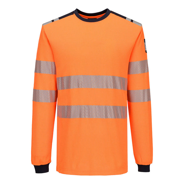 PW3 Modaflame Knit HVO FR Long Sleeve T-Shirt - Orange/Navy
