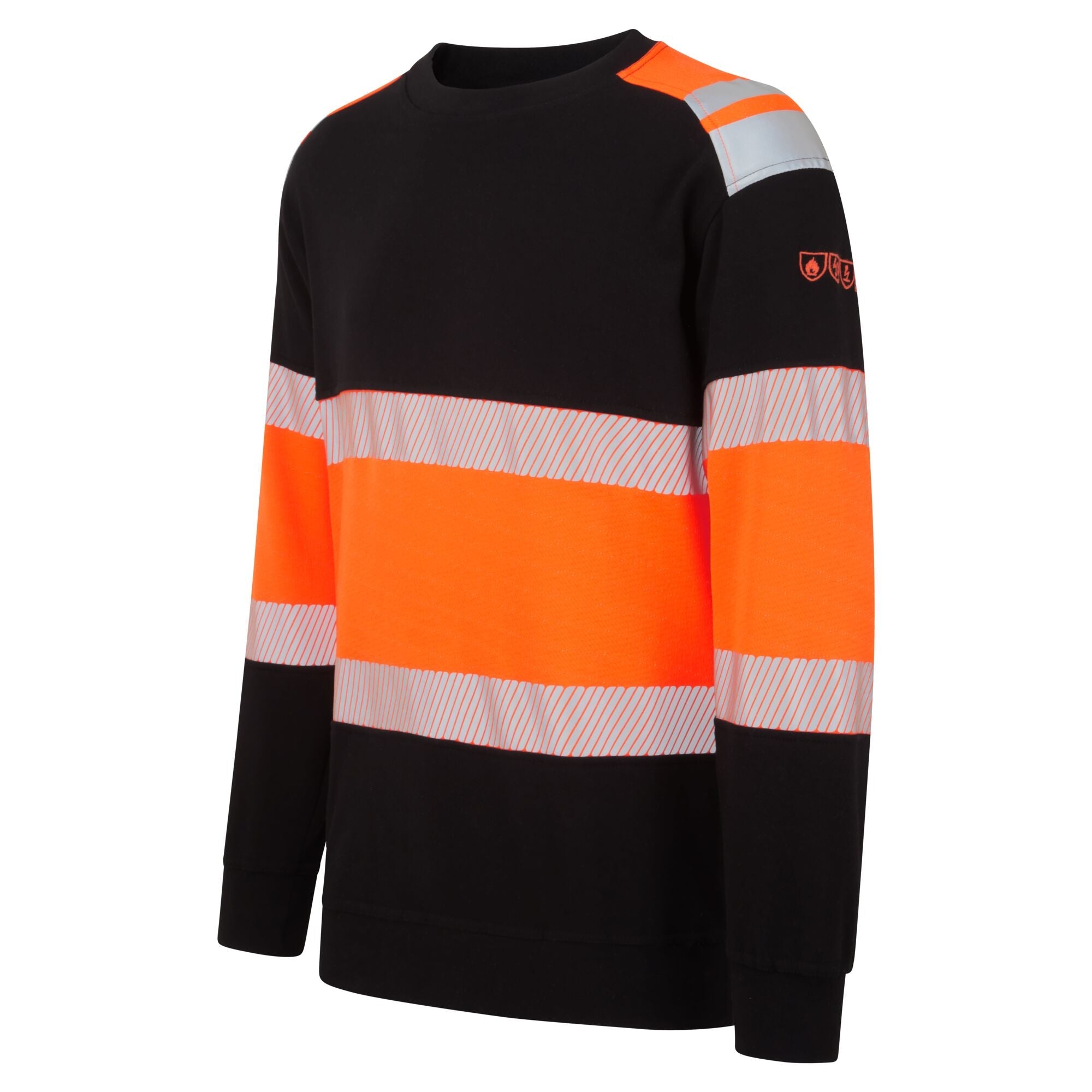 PW3 Modaflame Hi-Vis Klasse 1 FR Sweatshirt - Oranje/Zwart - opname 2
