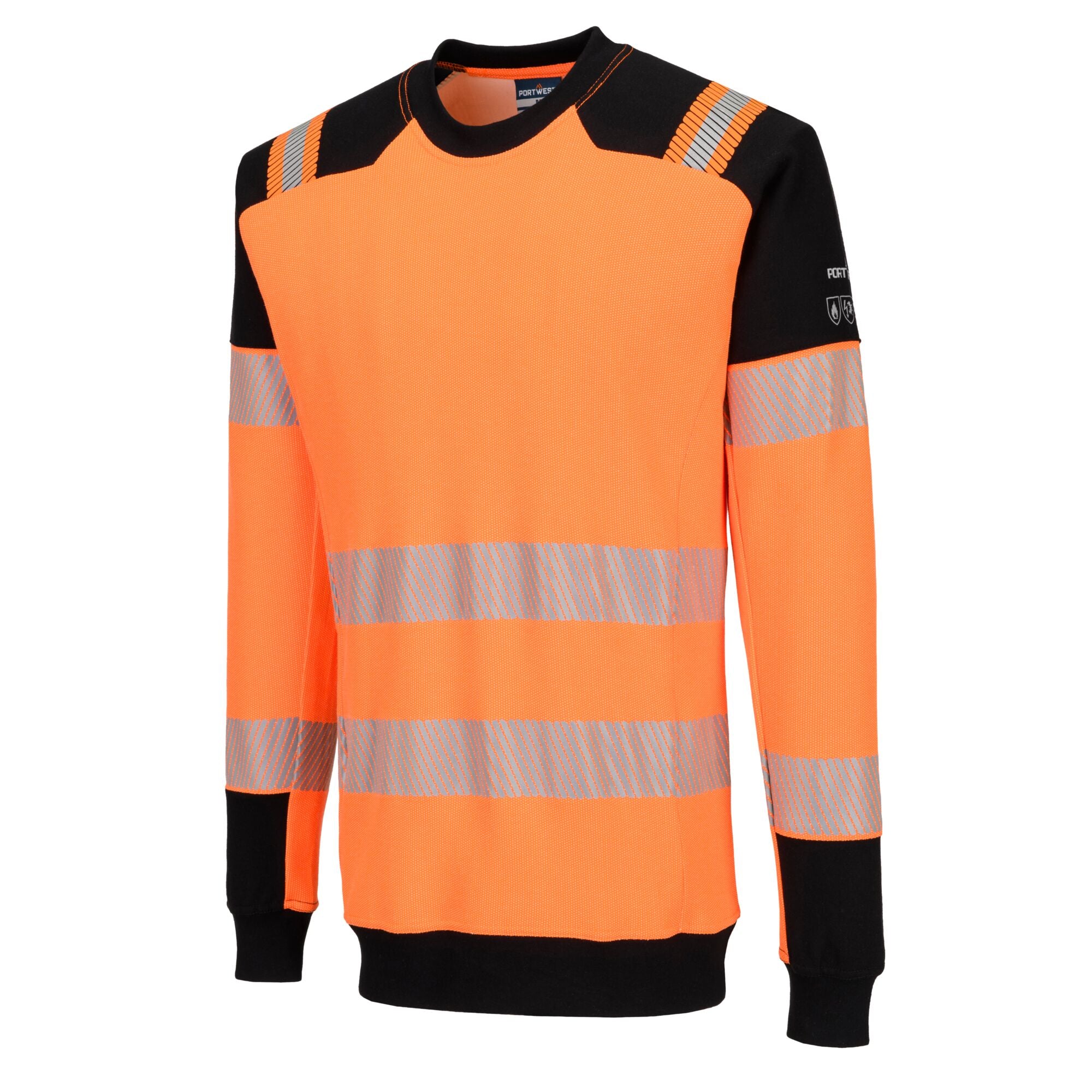 PW3 Modaflame gebreid Hi-Vis FR Sweatshirt FR755 - Oranje/Zwart - opname 2