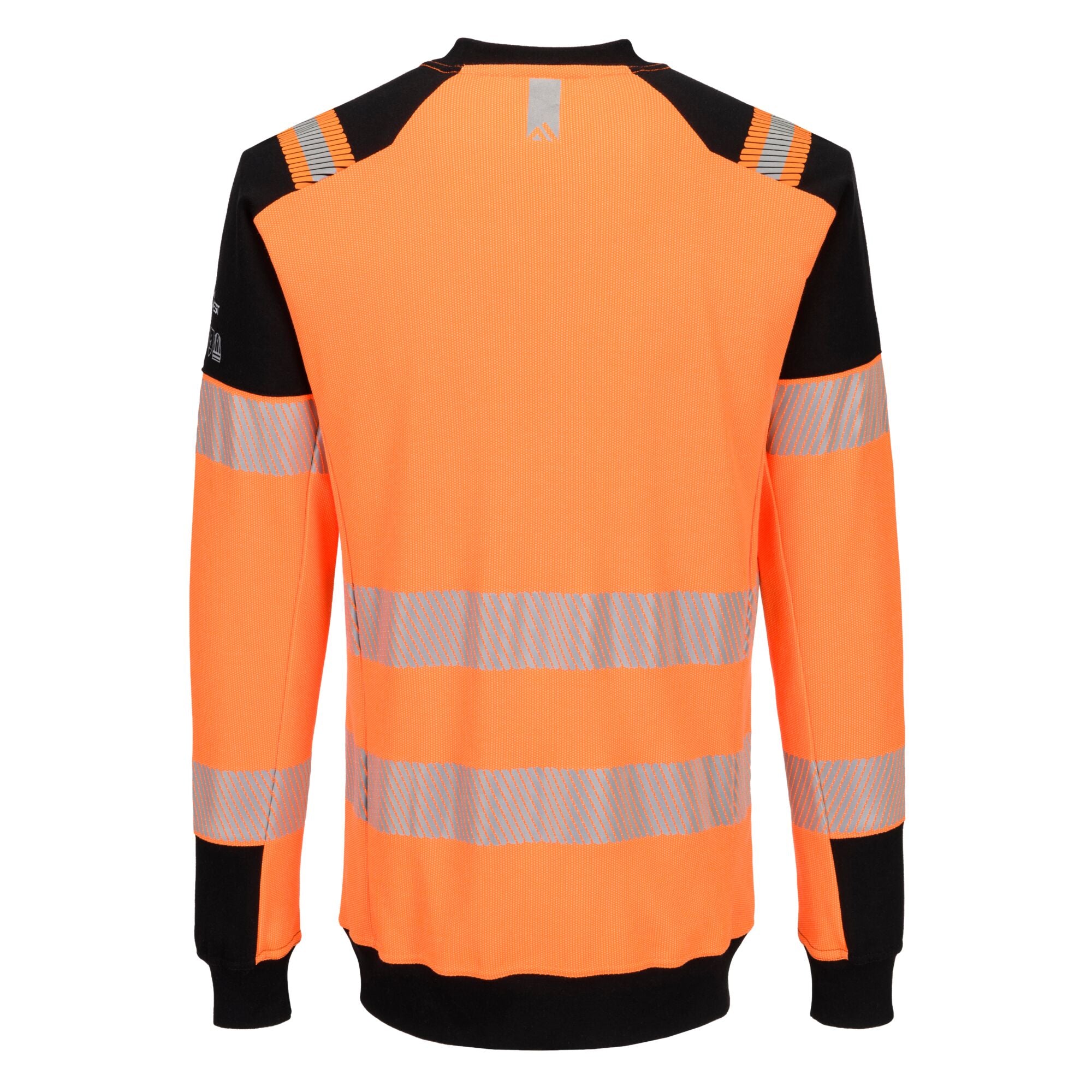 PW3 Modaflame gebreid Hi-Vis FR Sweatshirt FR755 - Oranje/Zwart - achterkant