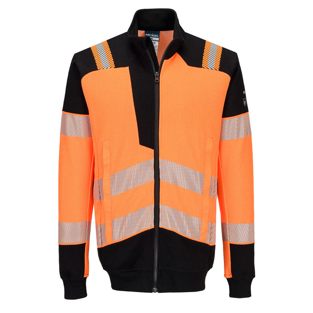 PW3 Modaflame Knit HVO FR Full Zip Sweatshirt - Orange/Black