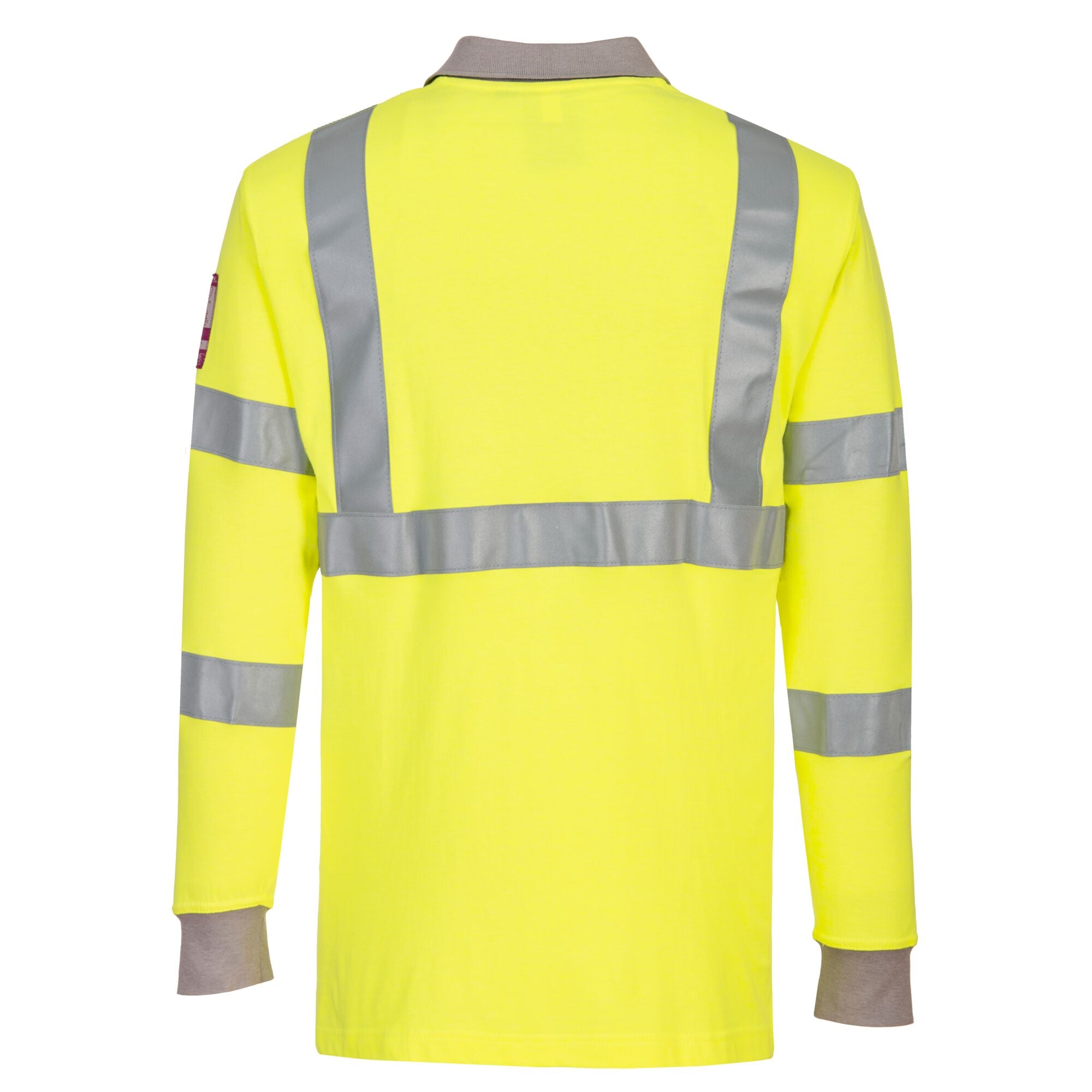 Vlamvertragende Modaflame Antistatische lange mouw Poloshirt FR77 - Geel - achterkant