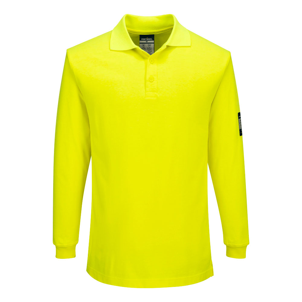 Modaflame Knit FR Long Sleeve Polo Shirt - Yellow