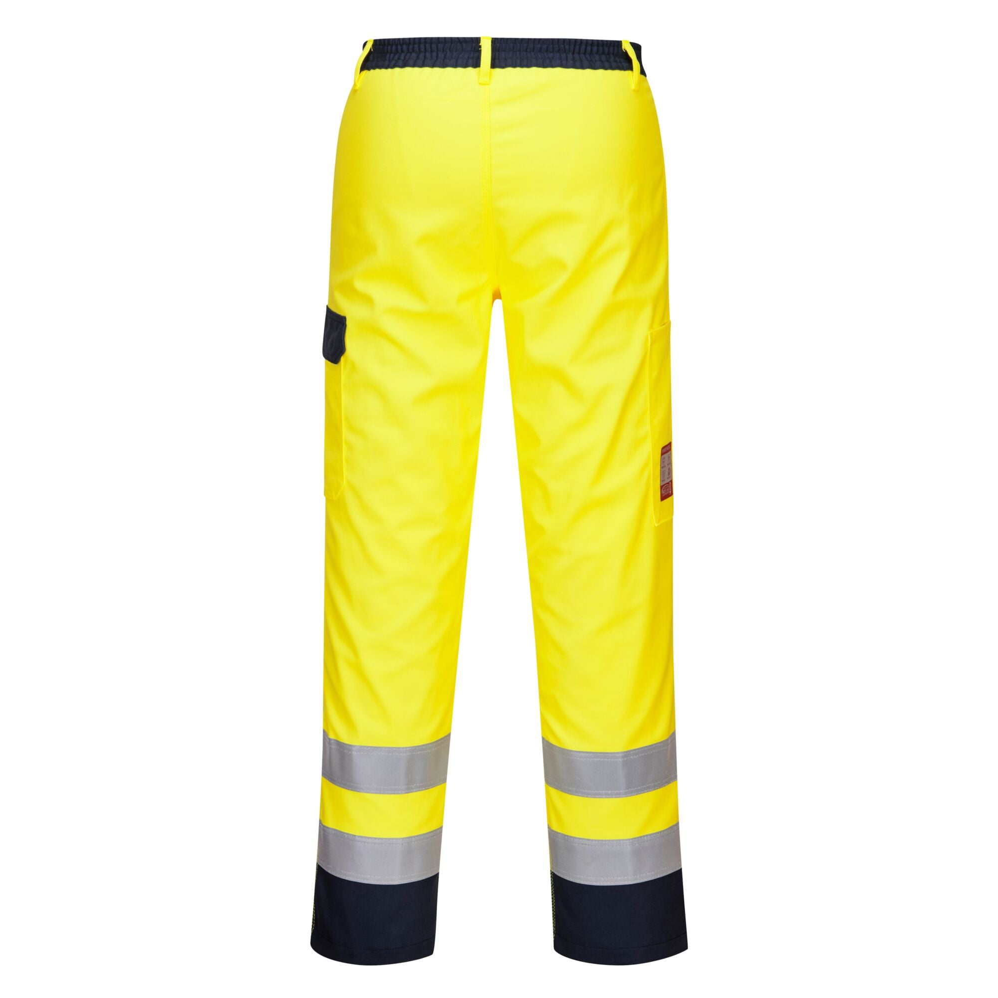 Bizflame Work Hi-Vis Broek - Geel - achterkant
