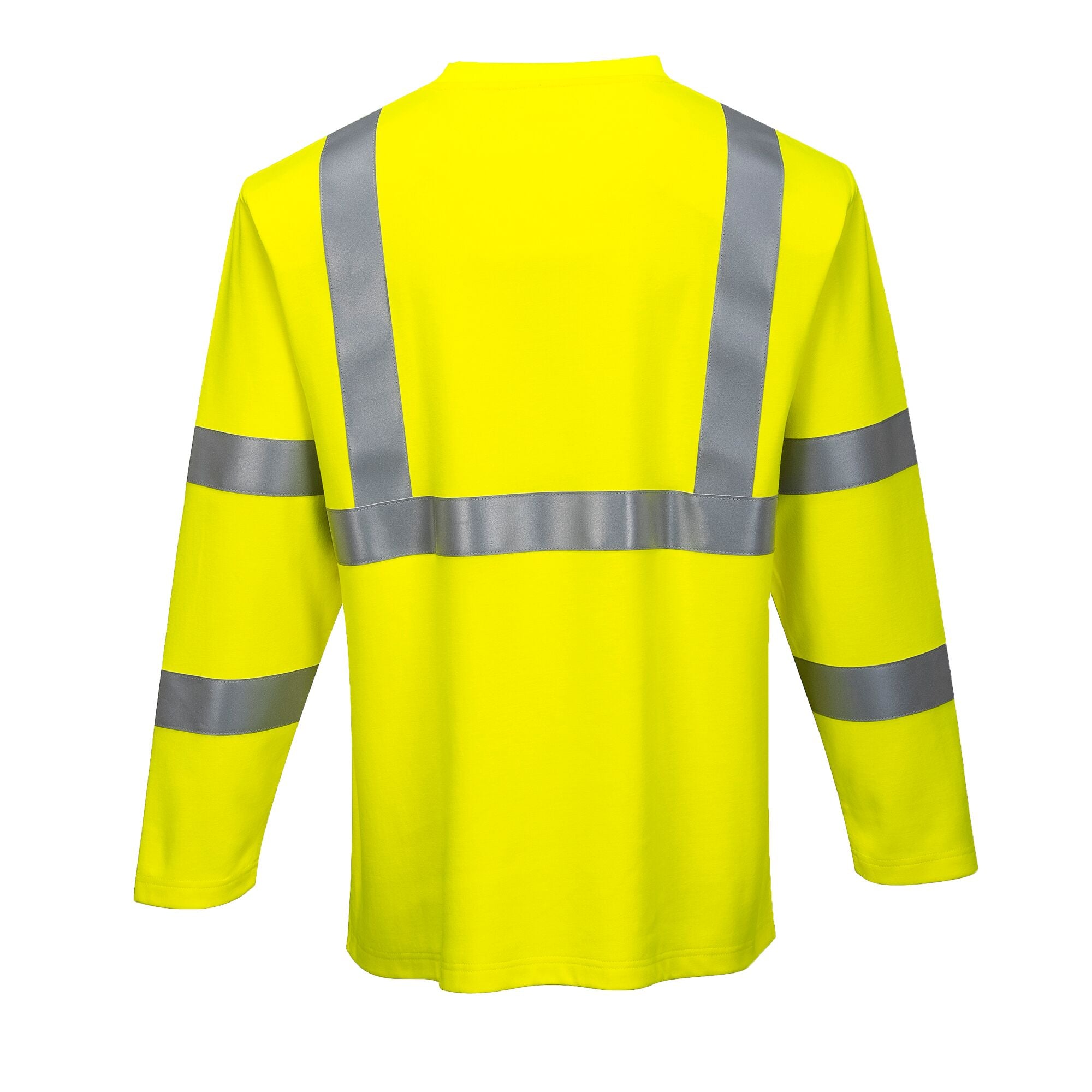 Vlamvertragende Modaflame HiVis T-Shirt met Lange Mouw - Geel - achterkant