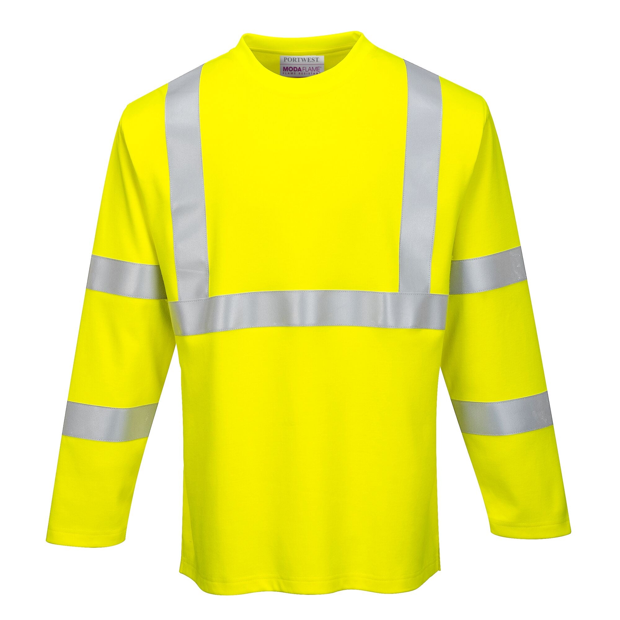 Vlamvertragende Modaflame HiVis T-Shirt met Lange Mouw - Geel