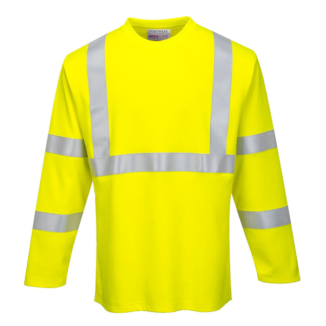Vlamvertragende Modaflame HiVis T-Shirt met Lange Mouw - Geel