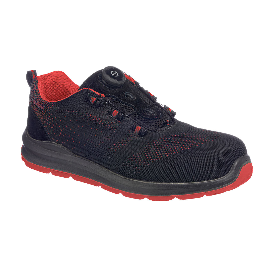 Composite Textile Wire Lace Trainer S1P SRC - Black/Red