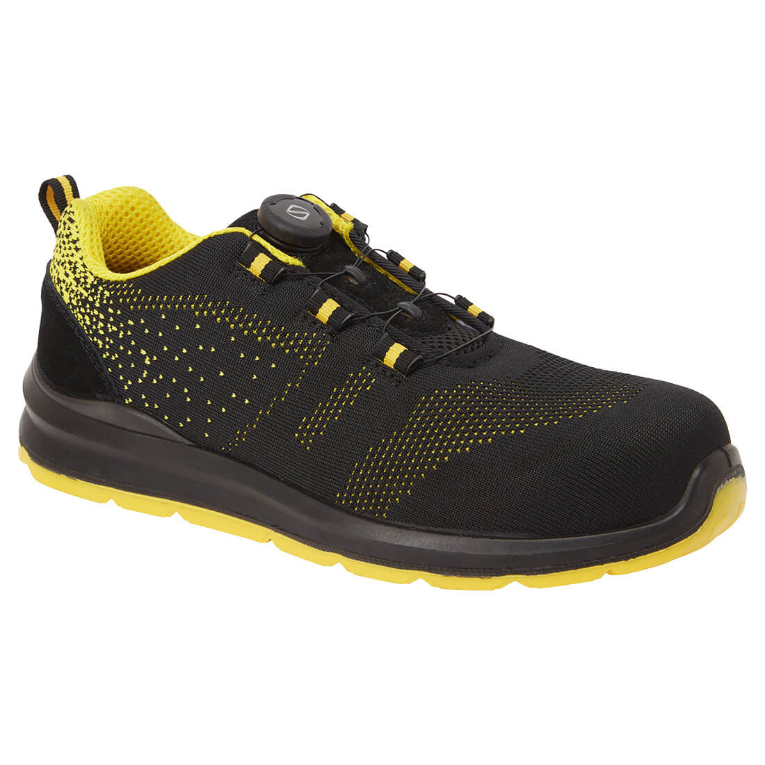 Composite Textile Wire Lace Trainer S1P SRC - Black/Yellow
