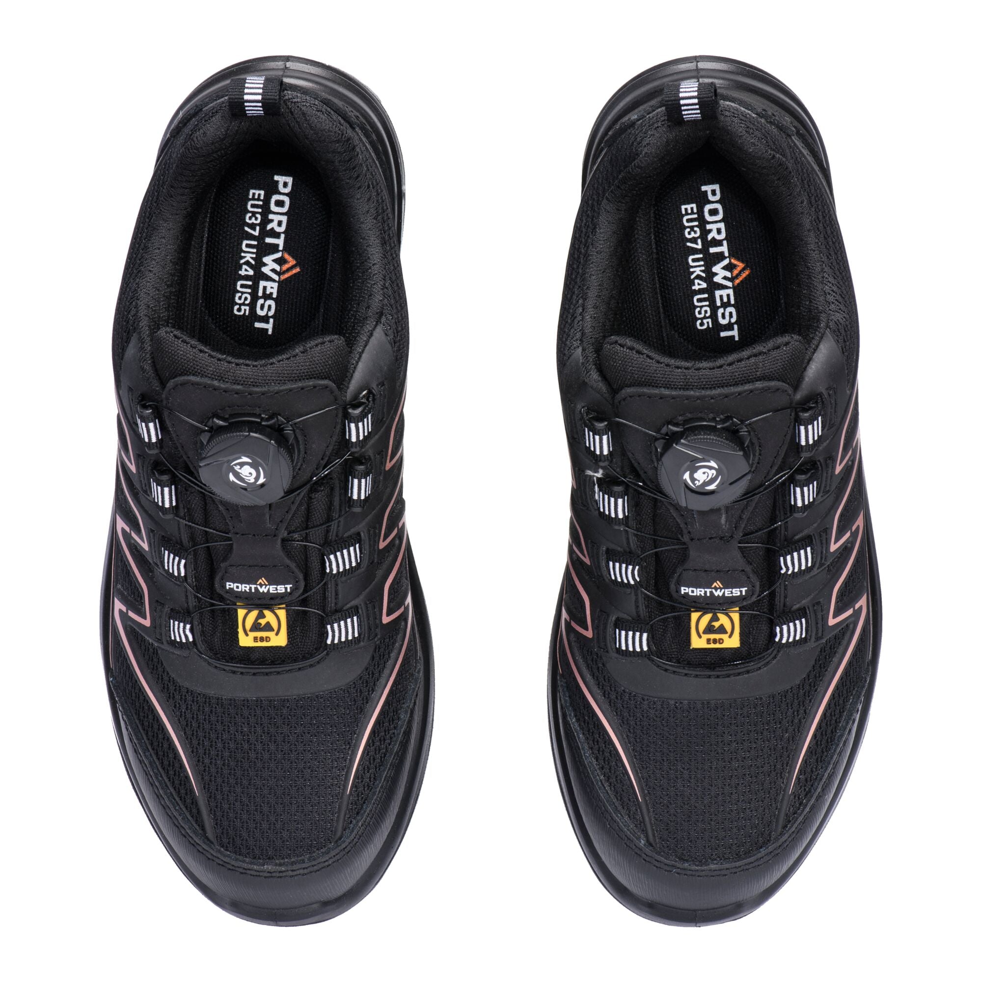Composiet KPU-trainers voor dames S1PS FO SR ESD - Zwart/Roze - opname 6