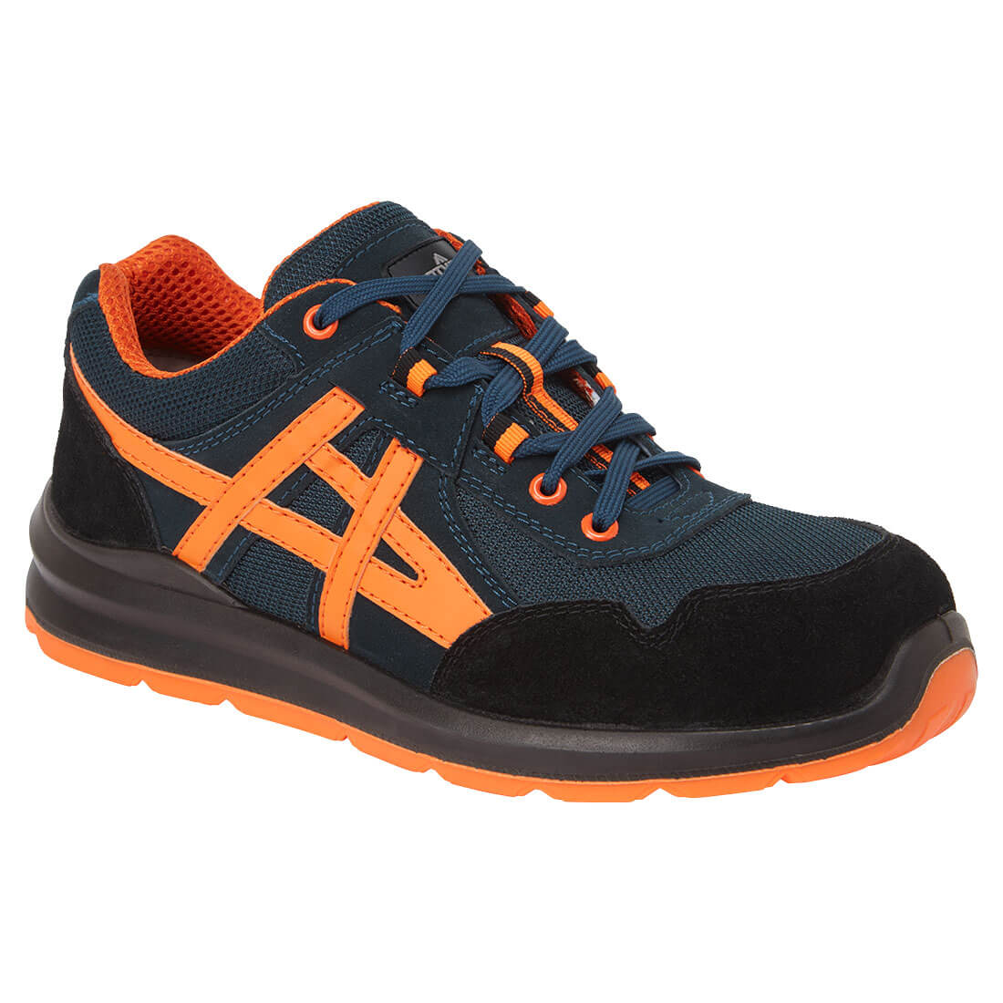 Steel Leather and Textile Trainer S1 FO SR - Blue
