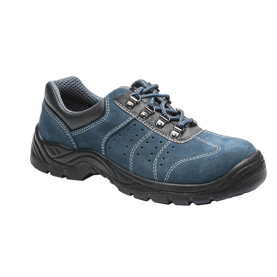Steel Suede Leather Low Shoe S1P SRC - Blue