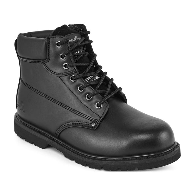 Steel Action Leather Ankle Boot SBP HRO - Black