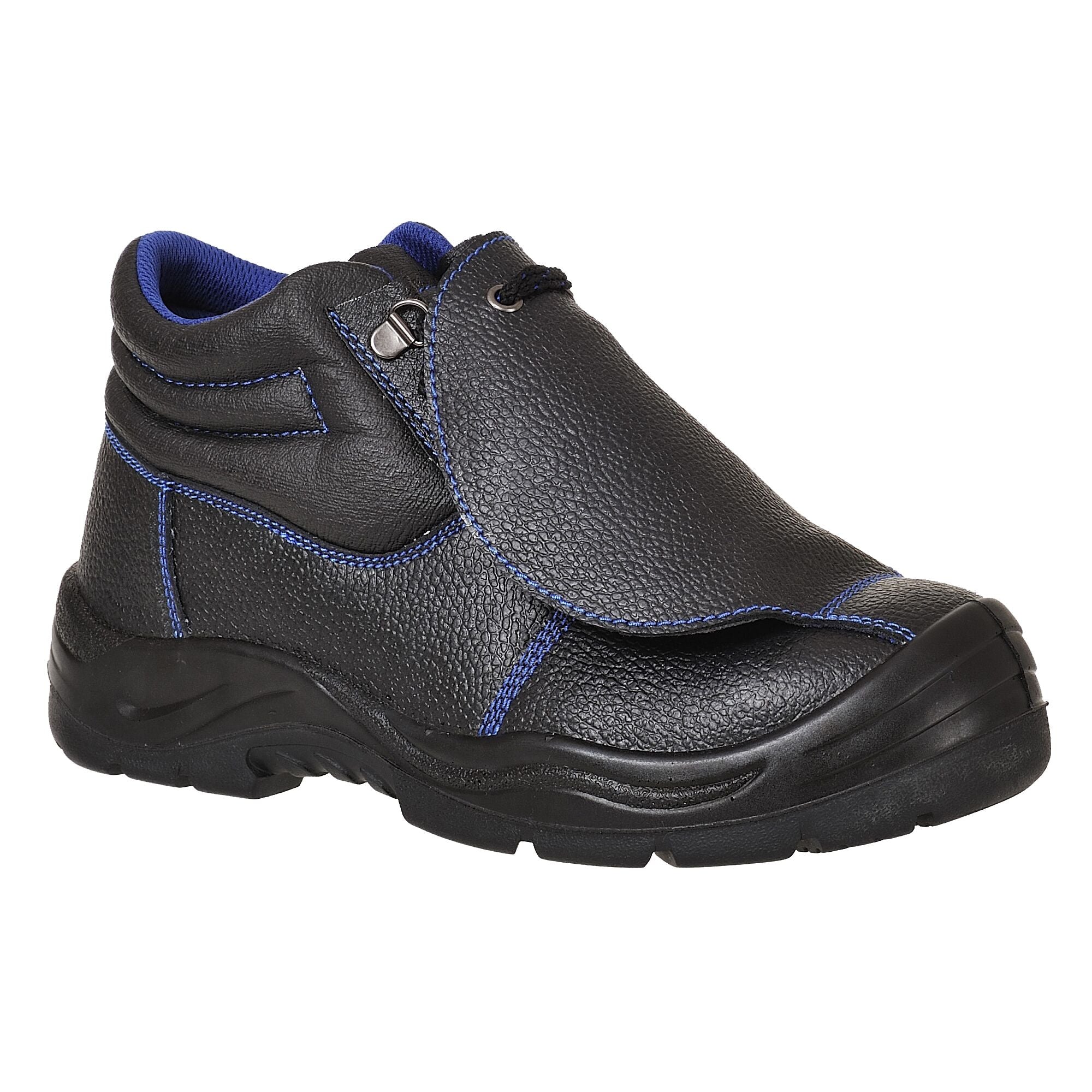 Stalen lederen metatarsal schoen S3 SR FO M HRO - Zwart