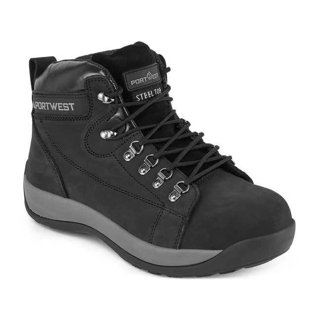 Steel Nubuck Leather Mid Boot SB HRO - Black