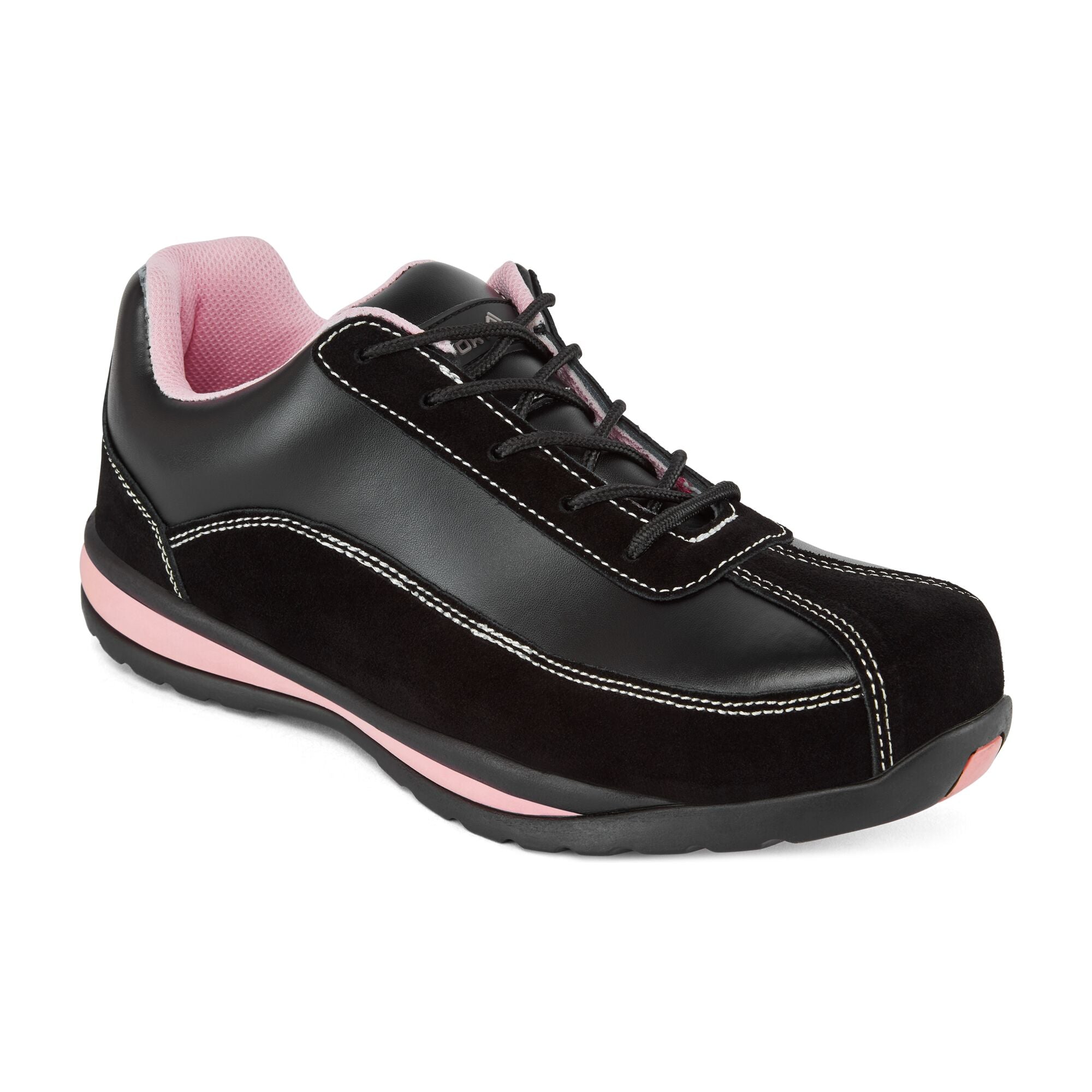 Steelite Dames Veiligheids Sportschoen S1P HRO - Zwart/Roze - opname 2