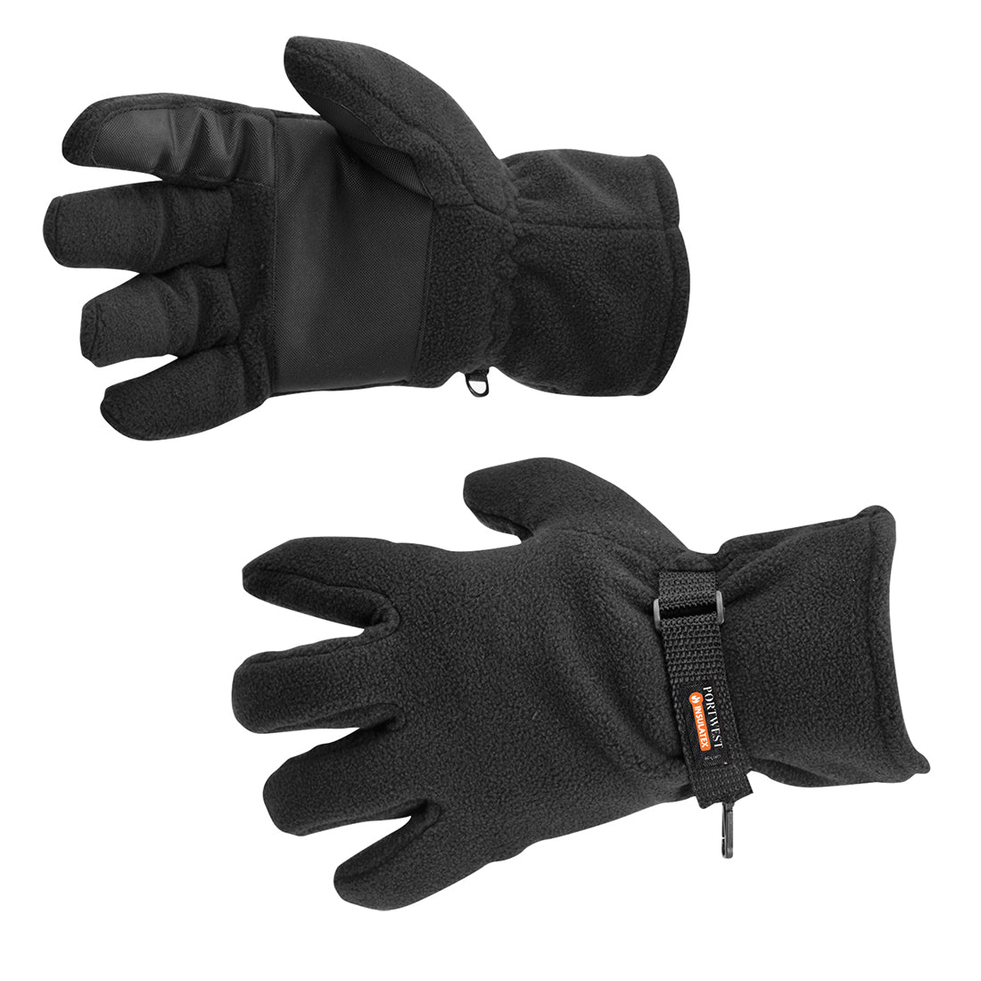 Fleece Handschoen Gevoerd Met Insulatex - Black