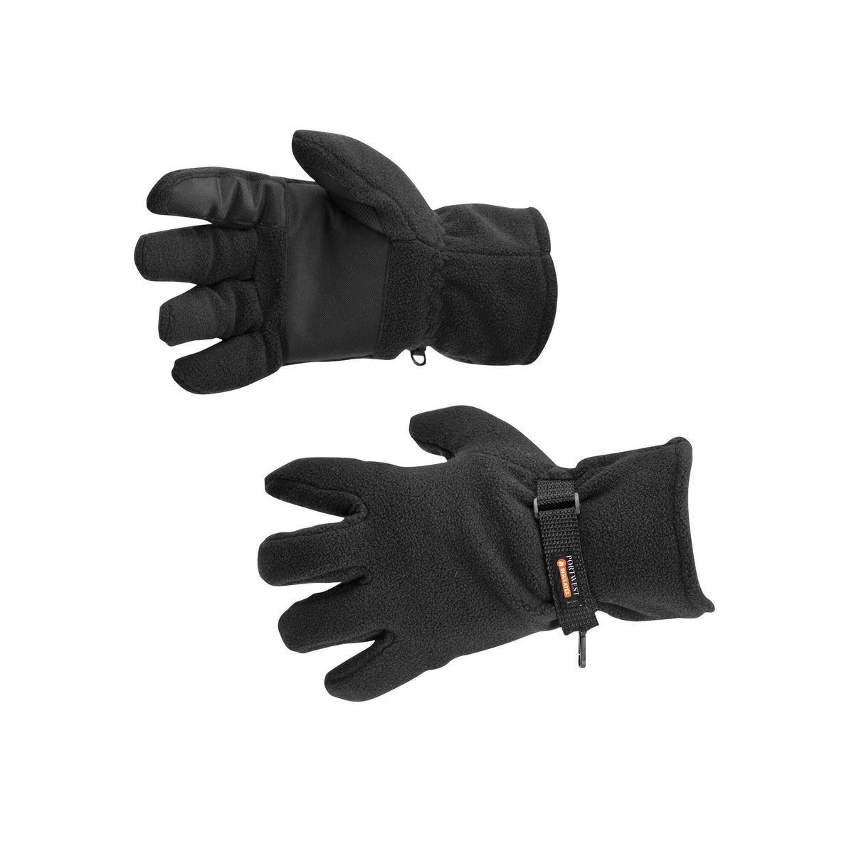 Fleece Handschoen Gevoerd Met Insulatex - Zwart