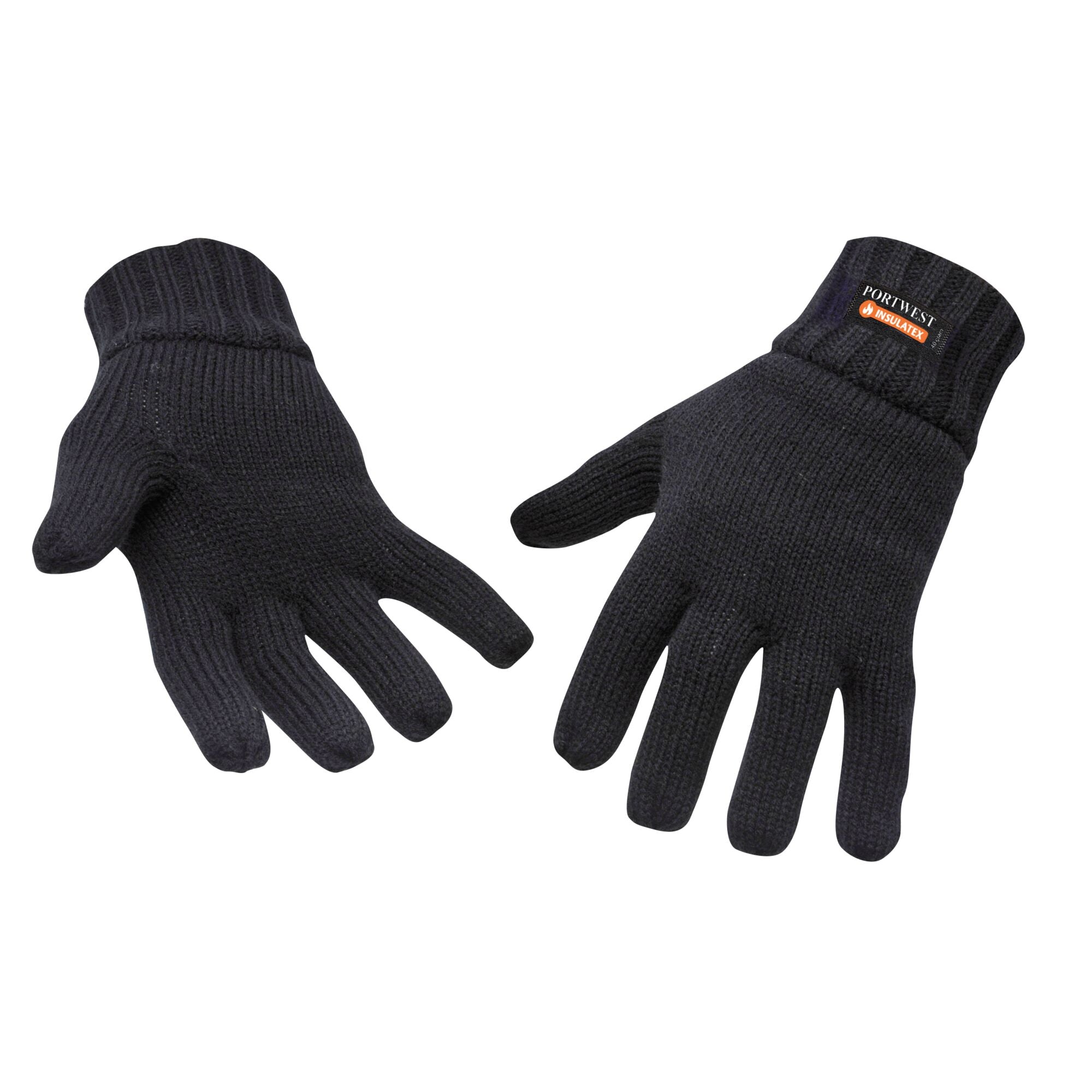 Gevoerde Gebreide Handschoen - Zwart