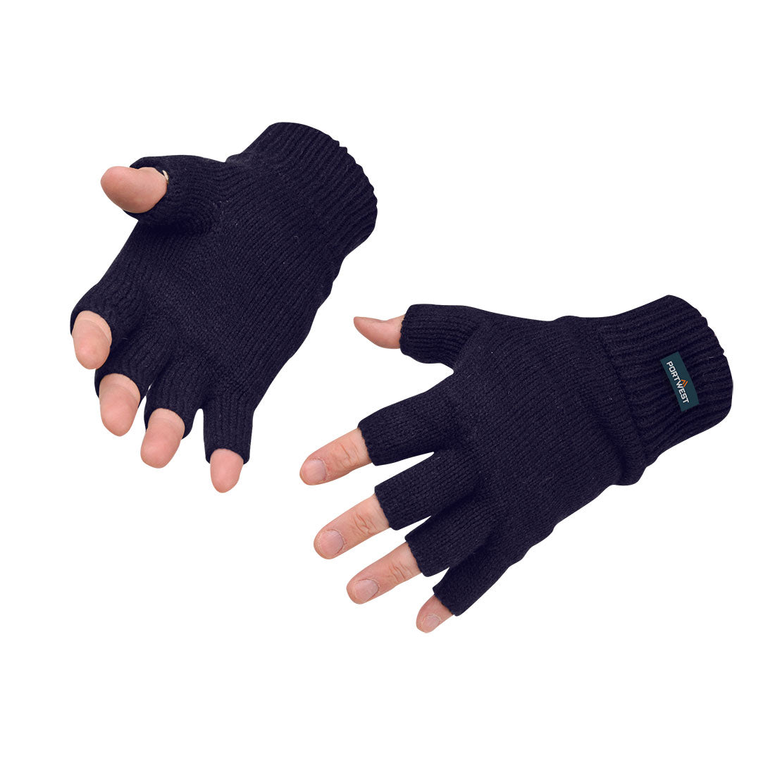 Vingerloze Gebreide Insulatex Handschoen - Navy (NVR)