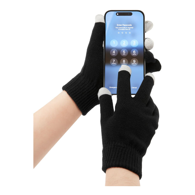Touchscreen Gebreide Handschoen - Zwart