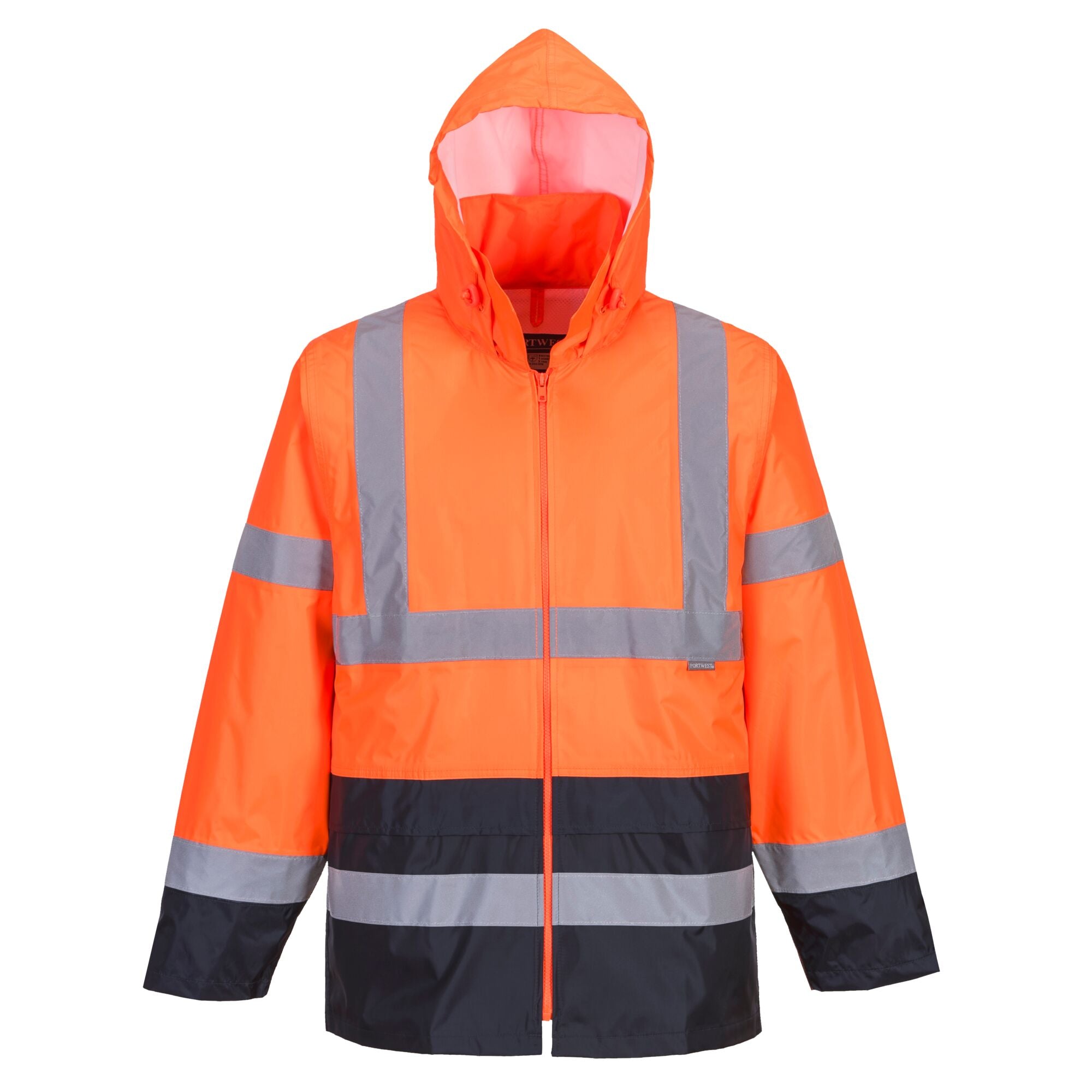Hi-Vis Klassiek Tweekleuren Regenjack - Oranje/Marine