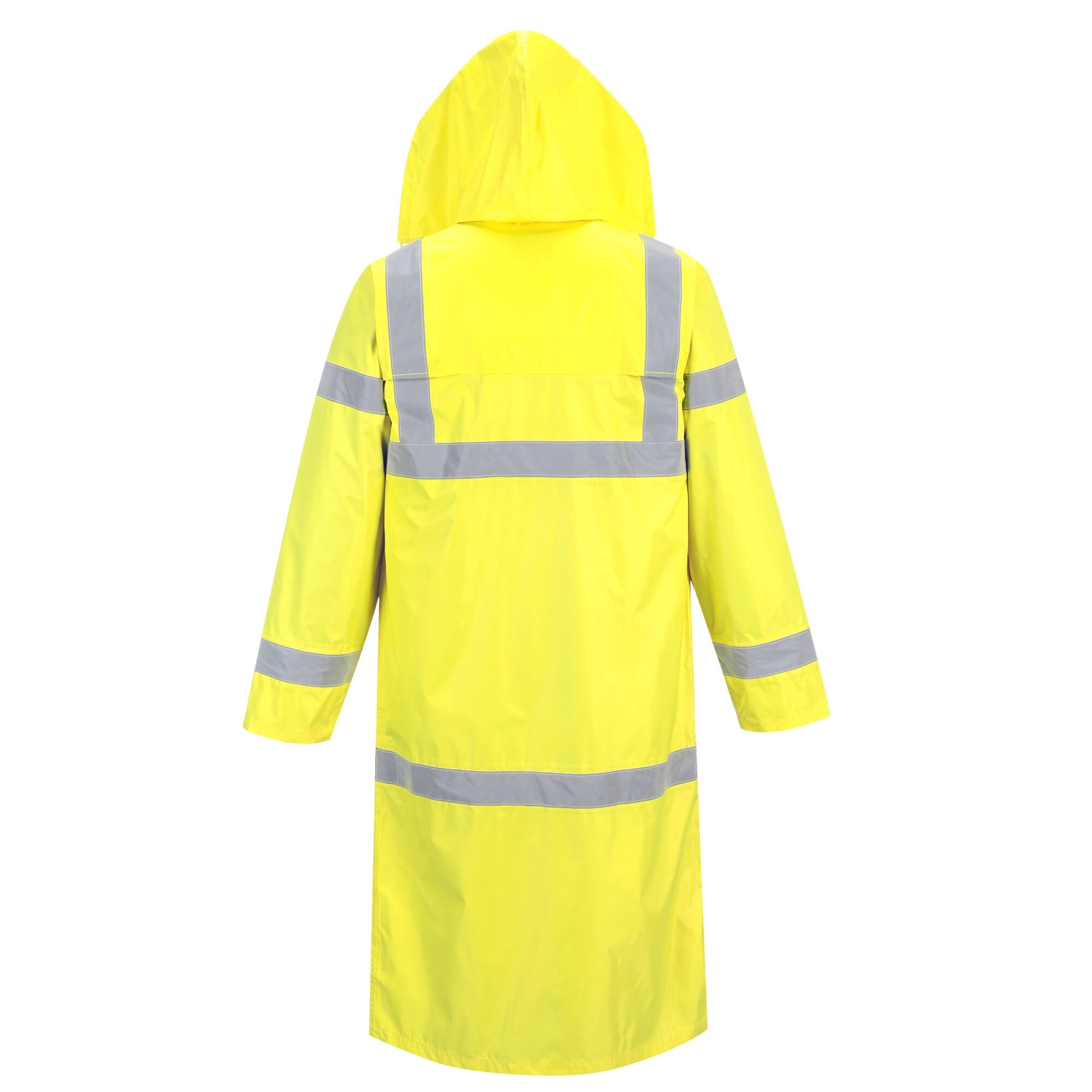 Hi-Vis jas 122cm - Geel - achterkant