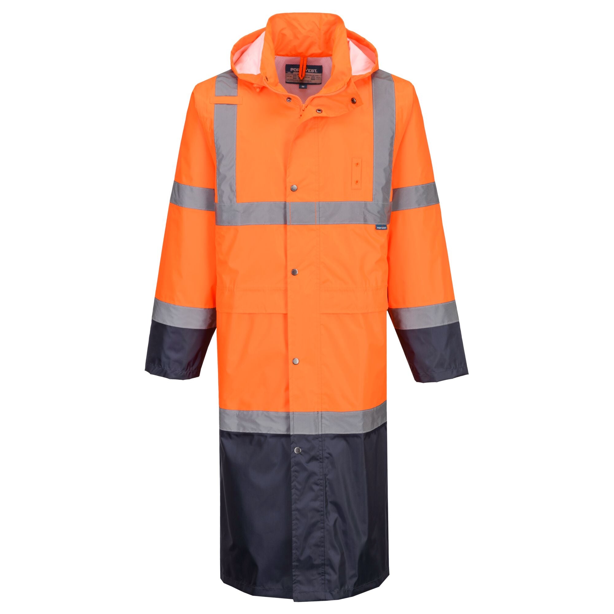 Hi-Vis Contrast Regenjas 122cm - Oranje/Marine