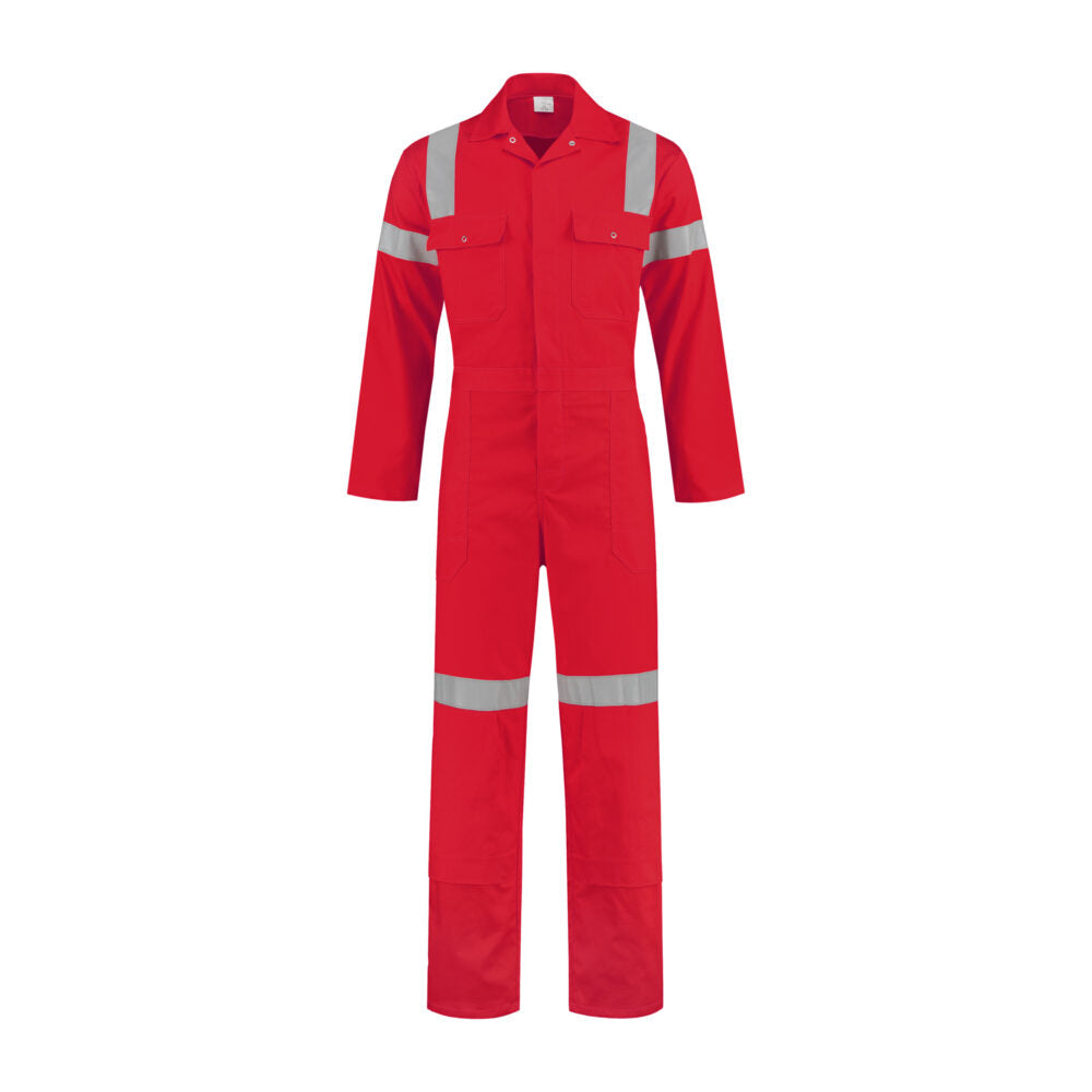 High visibility overall 100% cotton red