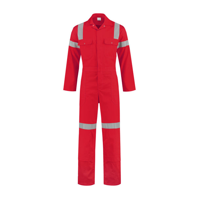 Hoge zichtbaarheidsoverall 100% katoen rood - rood