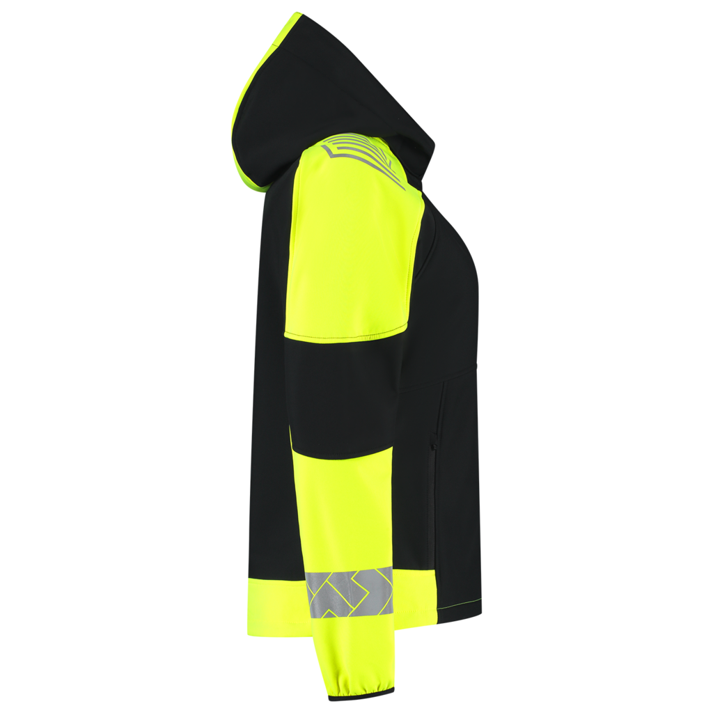 Softshell Capuchon Reflective Redefined Dames - Black Fluor Yellow 5