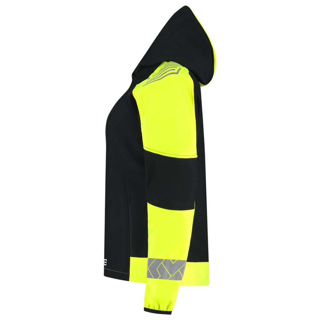 Softshell Capuchon Reflective Redefined Dames - Black Fluor Yellow 4