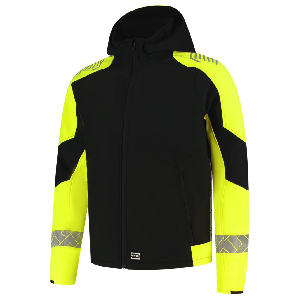Softshell Capuchon Reflective Redefined - Black Fluor Yellow 1
