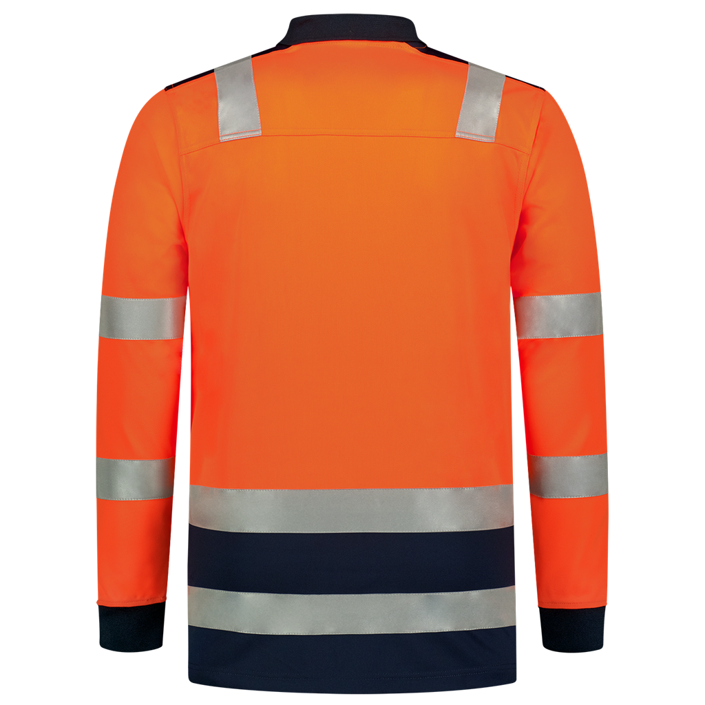 Poloshirt High Vis Bicolor Lange Mouw - Fluor Orange Ink 3