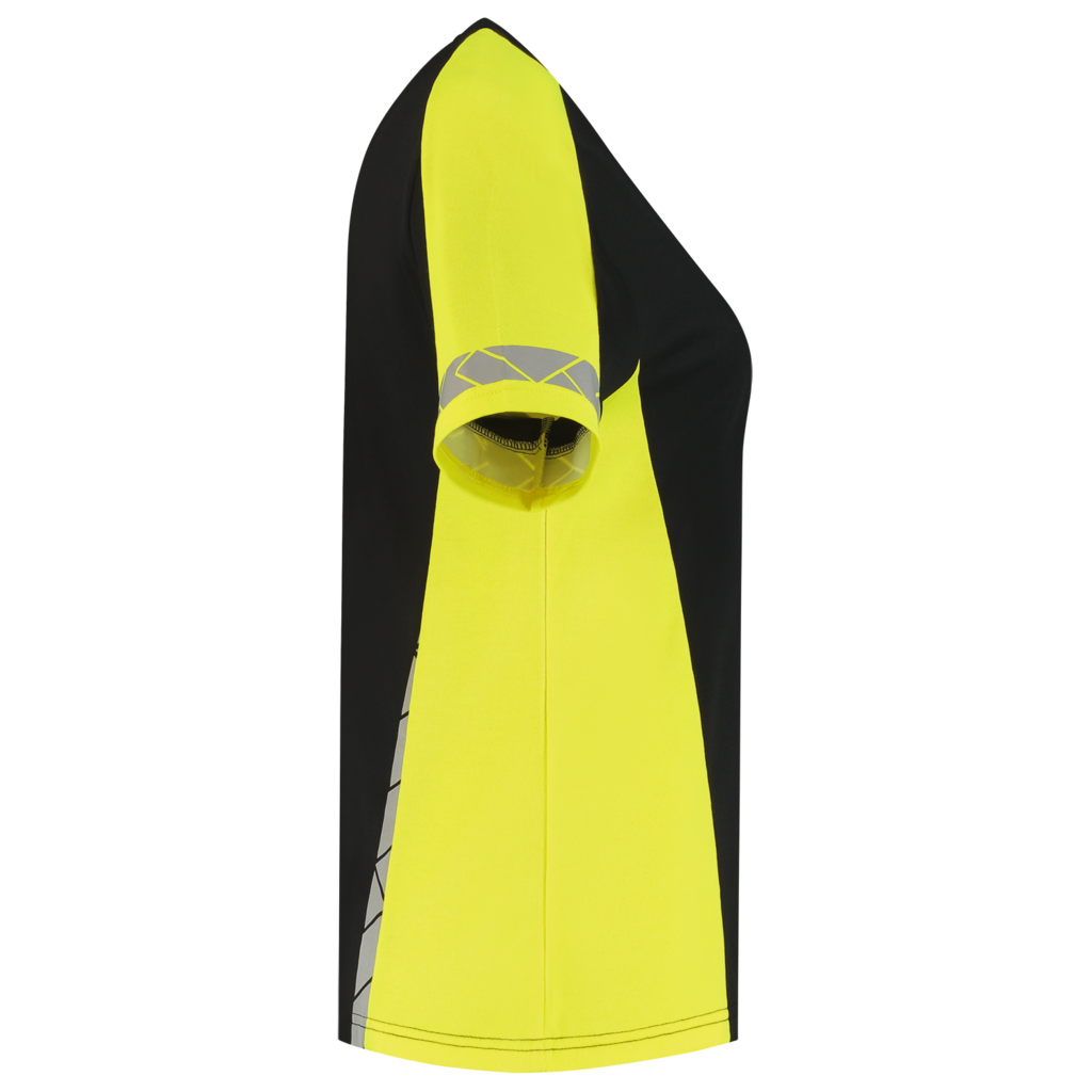 T-shirt Reflective Redefined Dames - Black Fluor Yellow 5