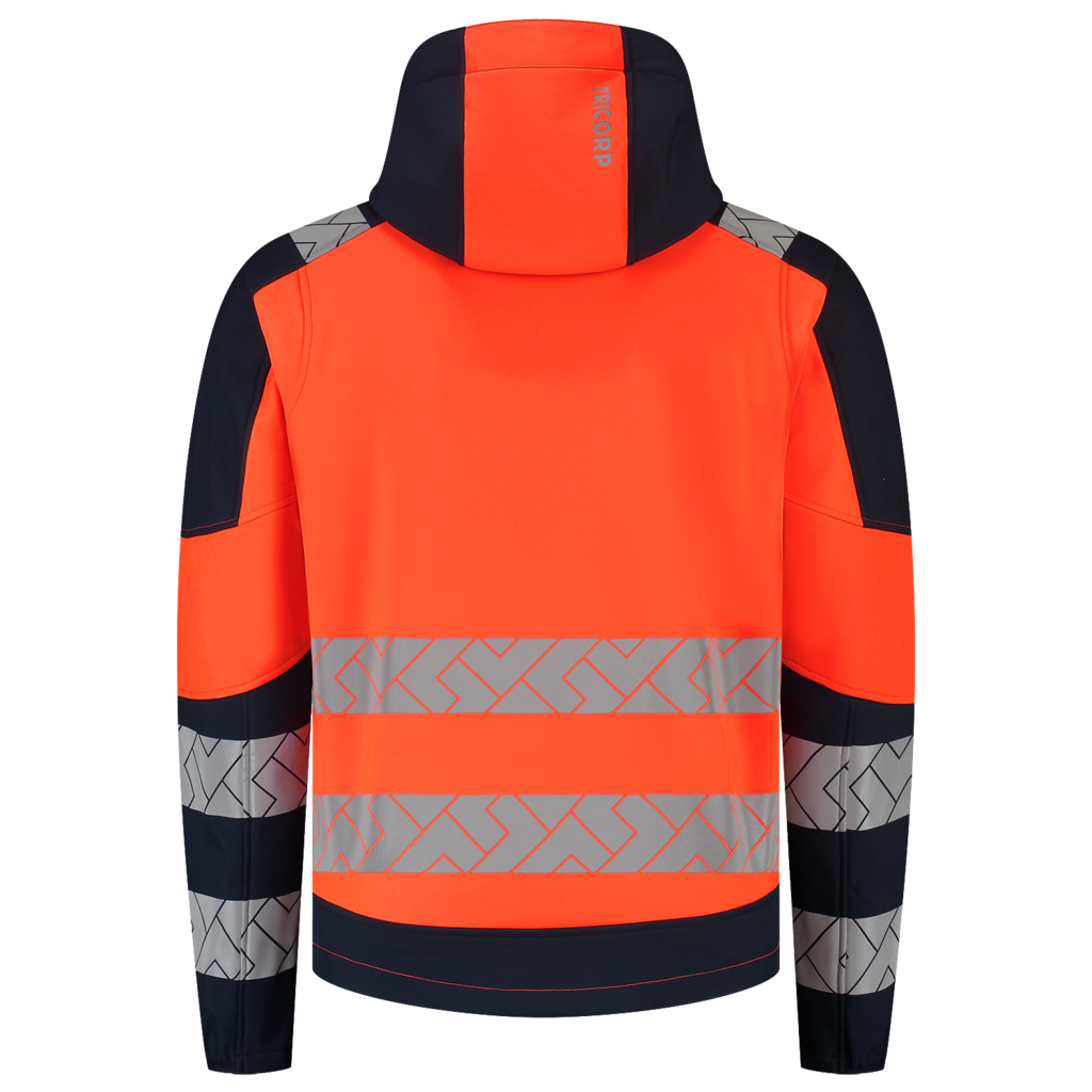 Softshell Capuchon High Vis Redefined - Fluor Orange Ink 3