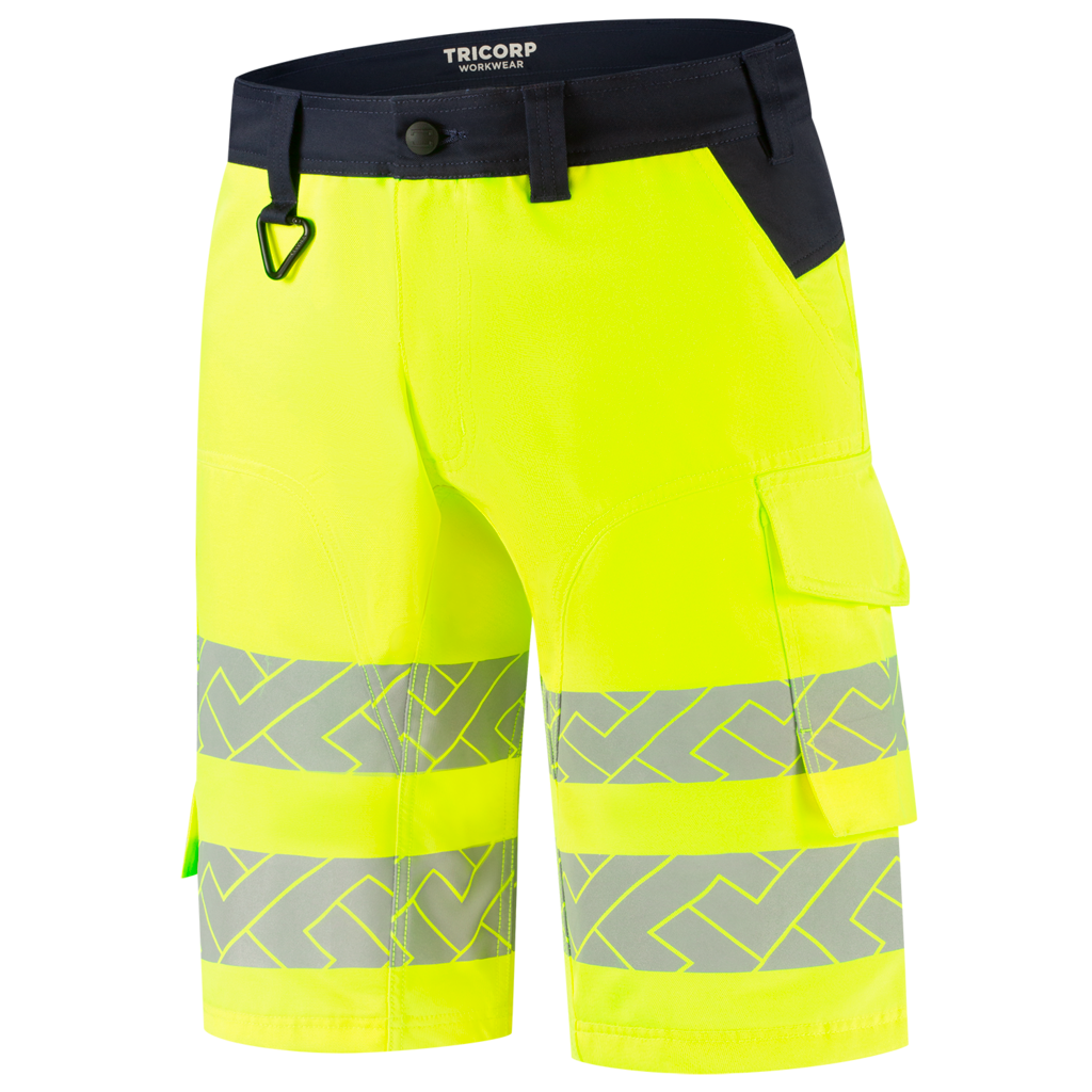 Werkbroek Functional Stretch High Vis Redefined Kort - Fluor Yellow Ink