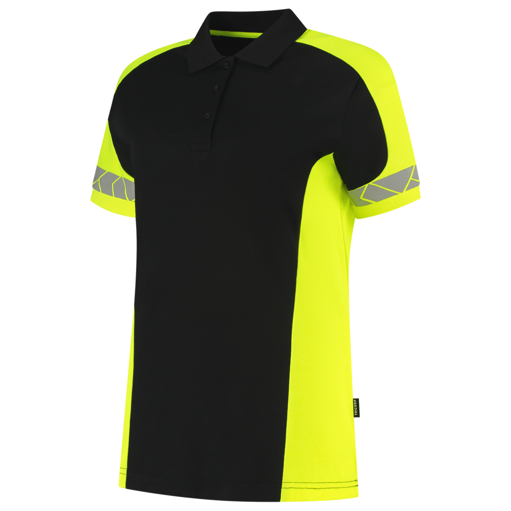 Poloshirt Reflective Redefined Dames - Black Fluor Yellow 1