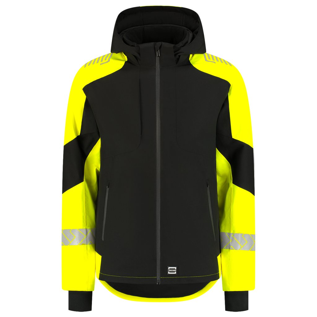 Winterjas Ripstop Reflective Redefined - Black-Fluor Yellow