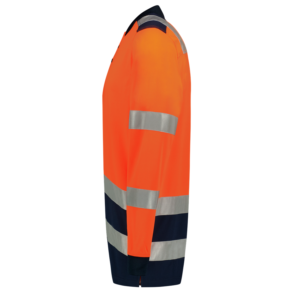 Poloshirt High Vis Bicolor Lange Mouw - Fluor Orange Ink 4
