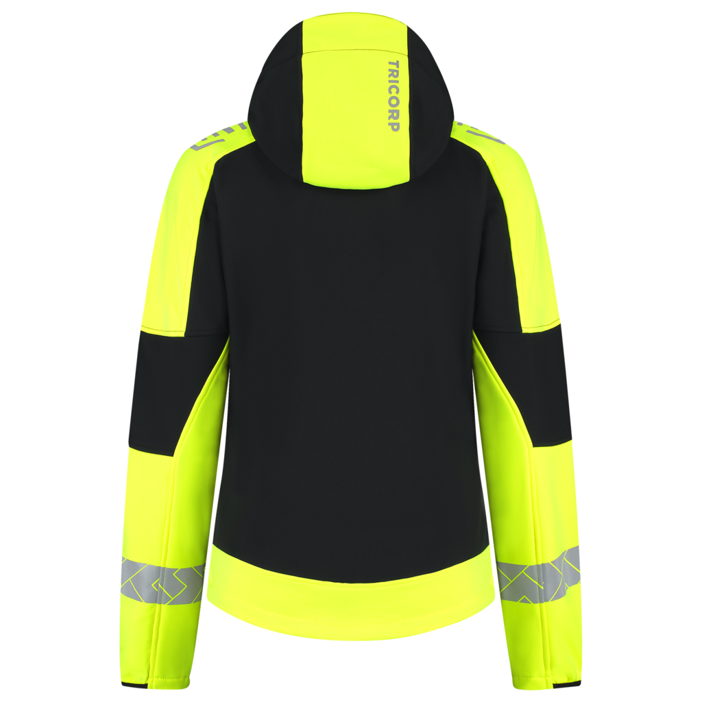Softshell Capuchon Reflective Redefined Dames - Black Fluor Yellow 3