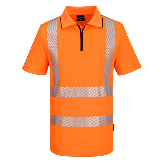 KX3 Hi-Vis polo korte mouw met rits - Oranje