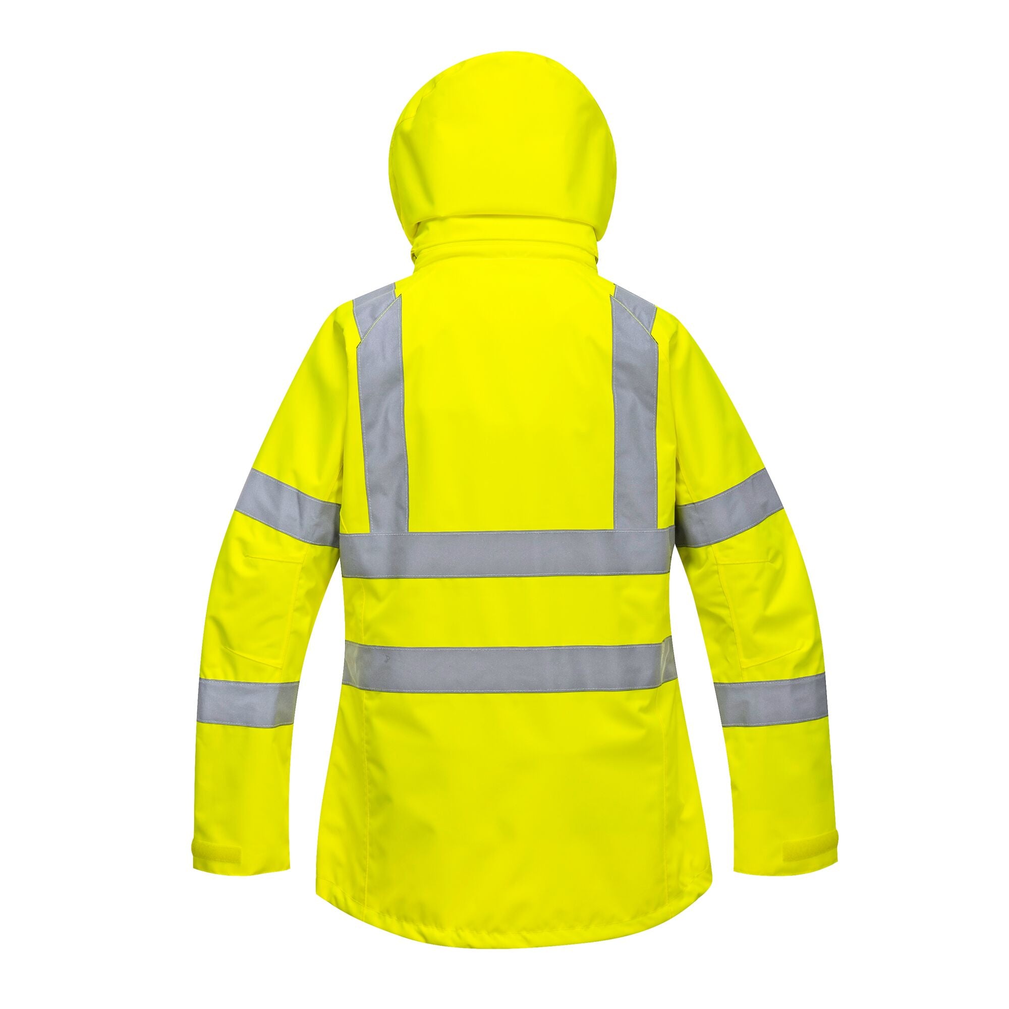 Dames Hi-Vis ademend Jack - Geel - achterkant
