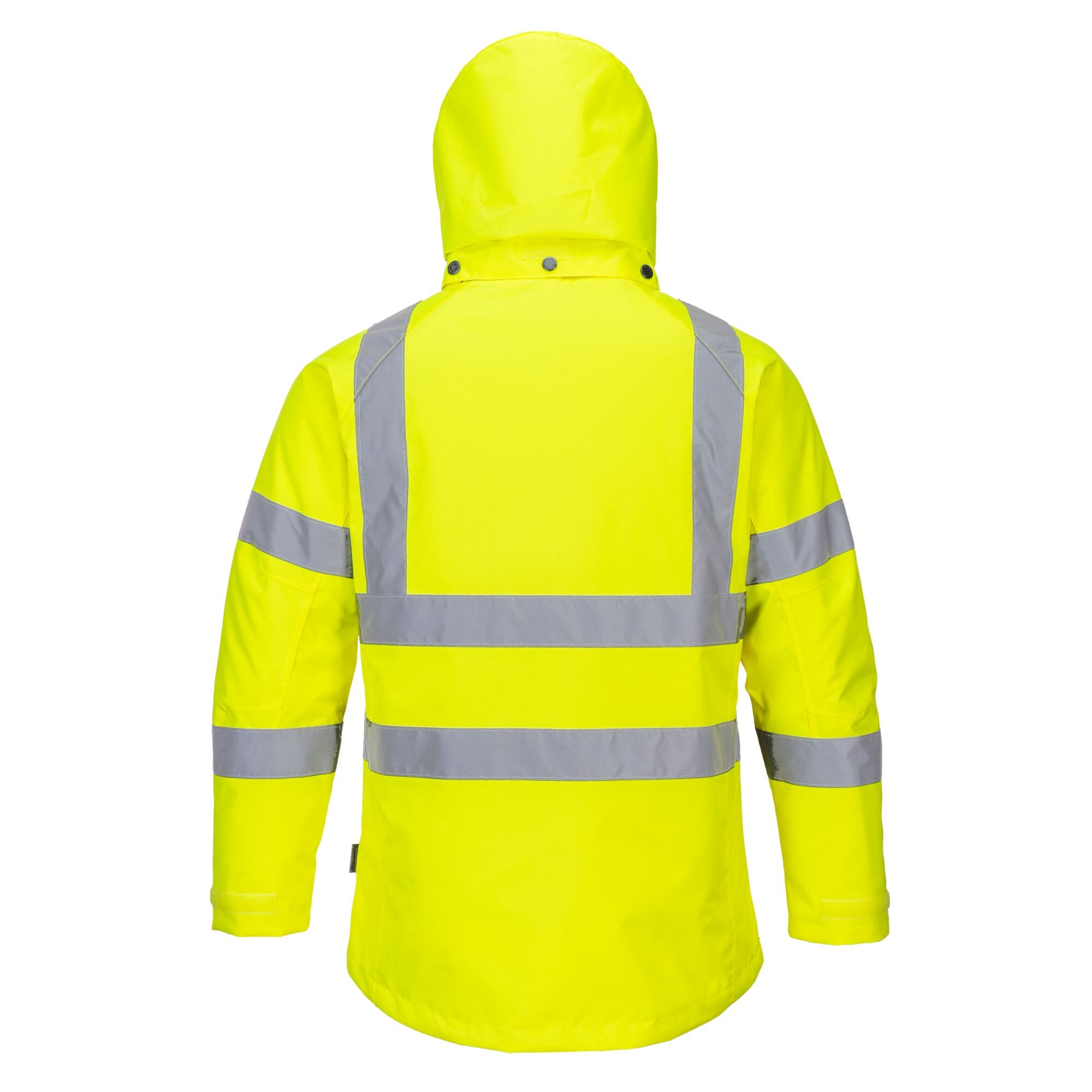 Dames Hi-Vis Winterjack - Geel - achterkant