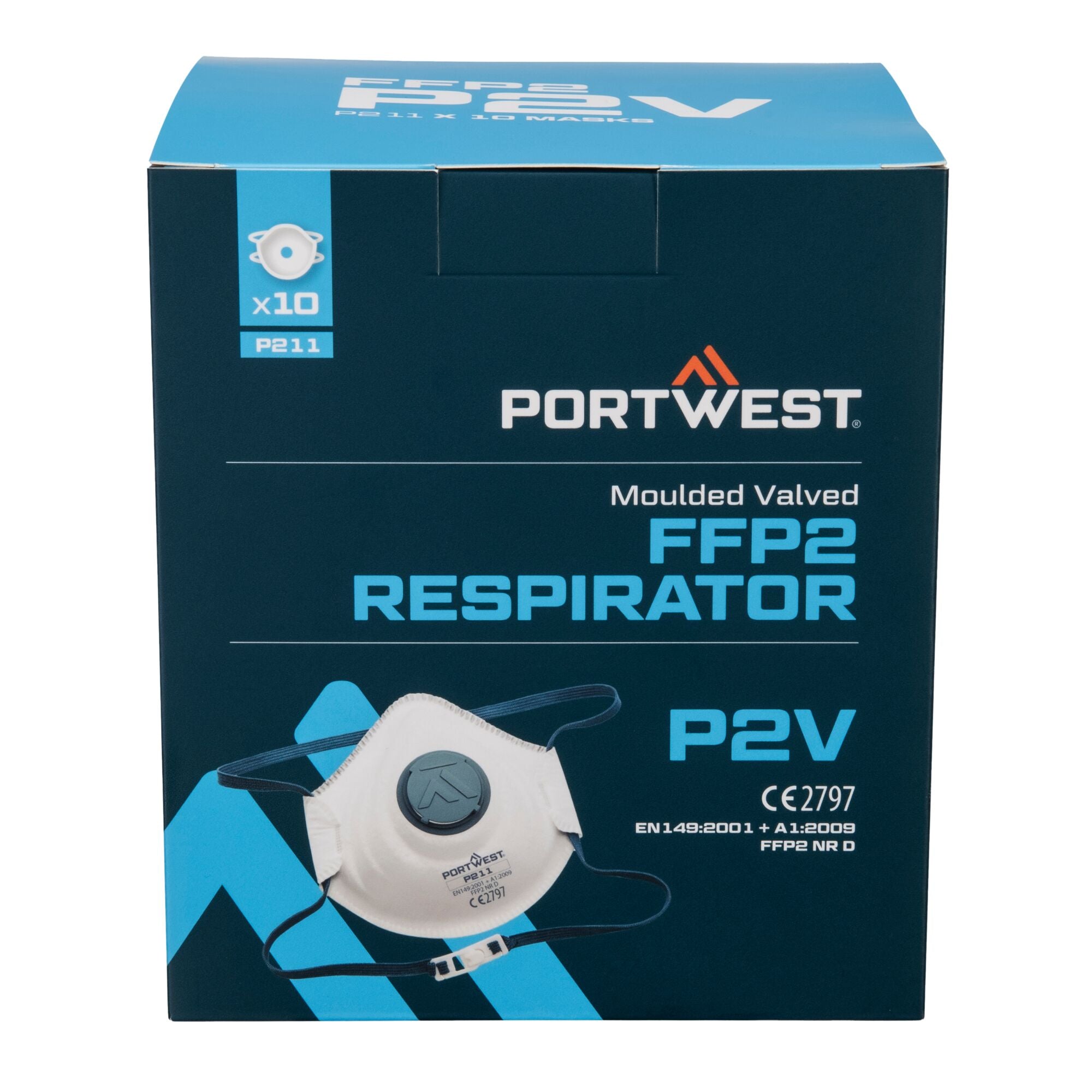 FFP2 Koolstof Masker met Ventiel (pk10) - Wit - opname 2