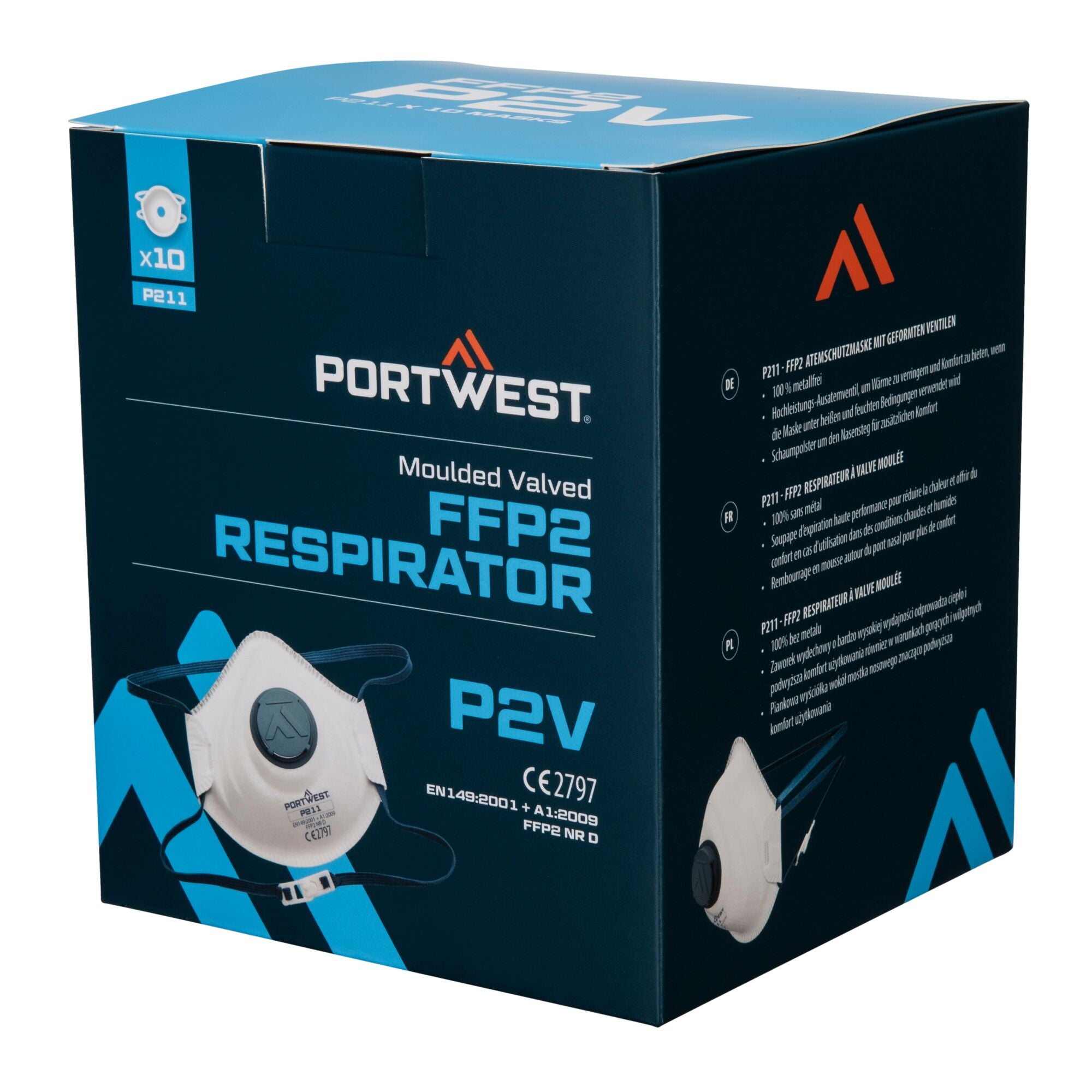 FFP2 Koolstof Masker met Ventiel (pk10) - Wit - opname 3